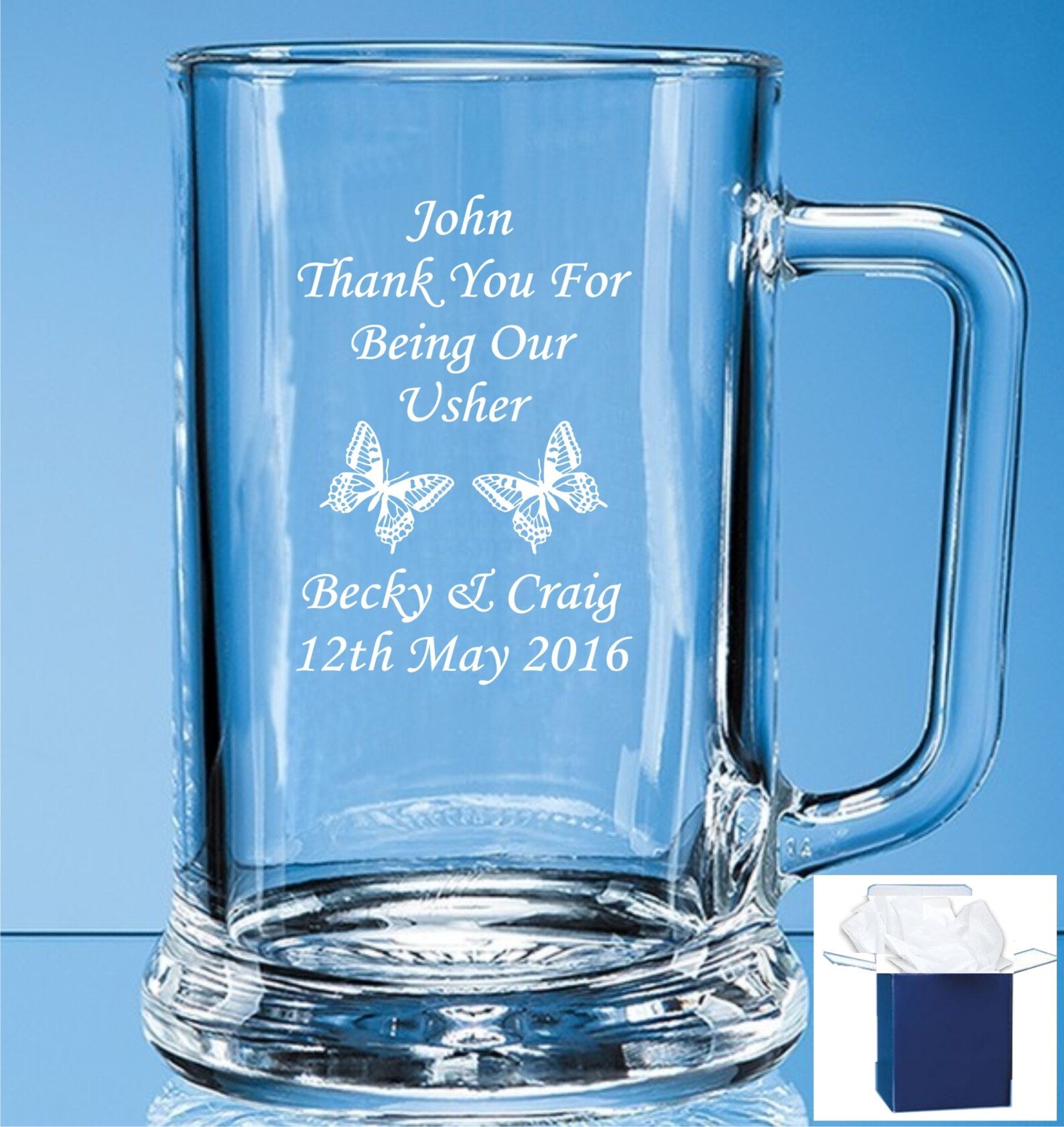 Personalised Engraved Glass Tankard Best Man Gifts Usher Etsy UK