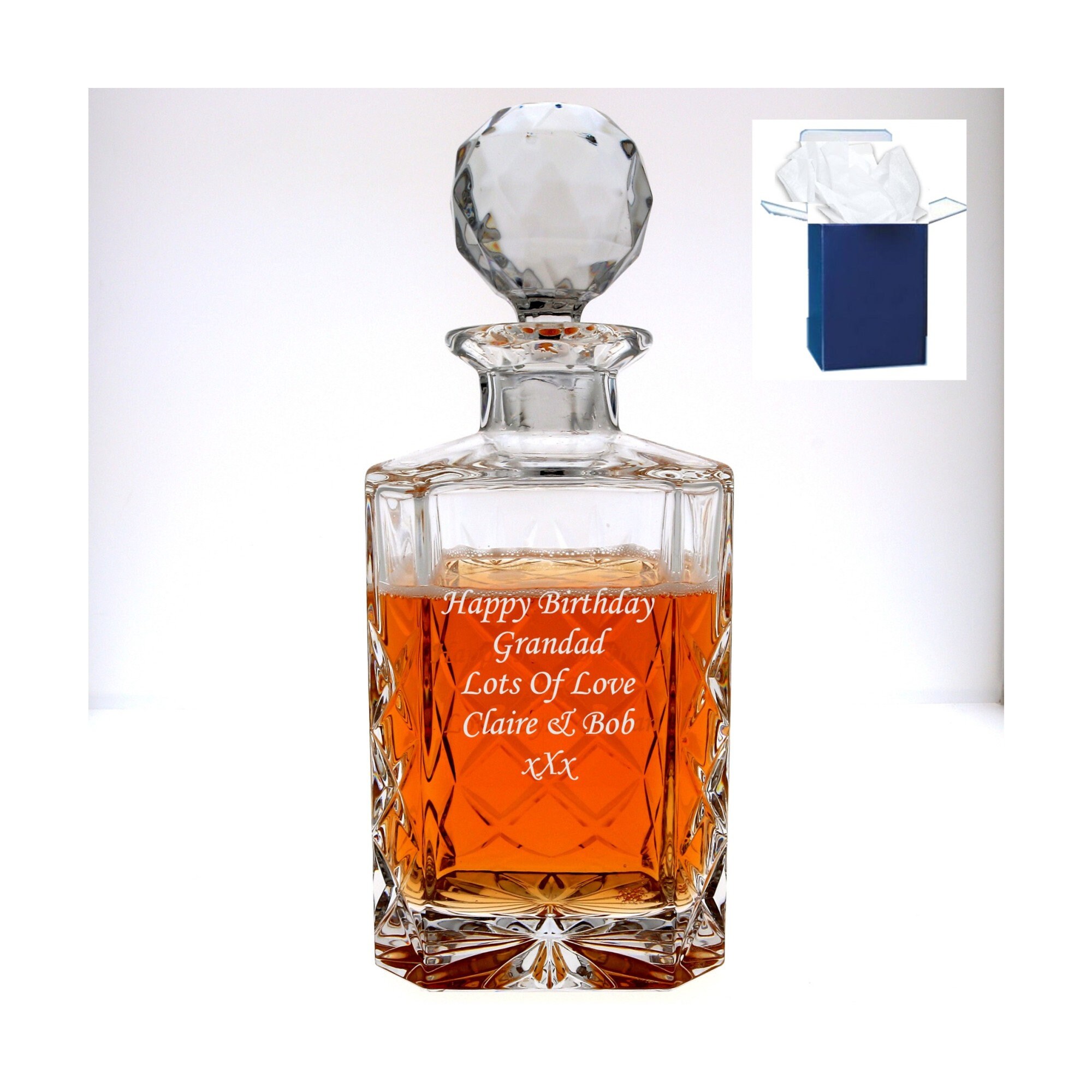 Personalised Engraved Crystal Decanter Crystalite Whiskey Etsy UK