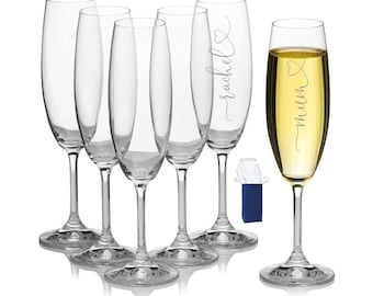 Personalized Bride Champagne Flute: Engraved Bridesmaid Proposal Gift