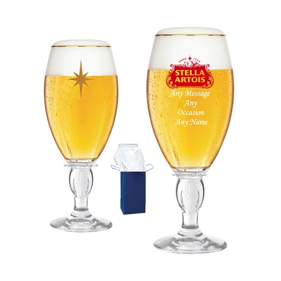 Personalised Engraved Stella Artois Chalice Glass Etsy