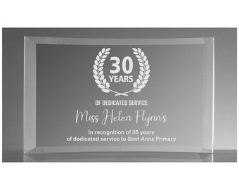 Personalised Engraved Jade Glass Award: Corporate Recognition Trophy