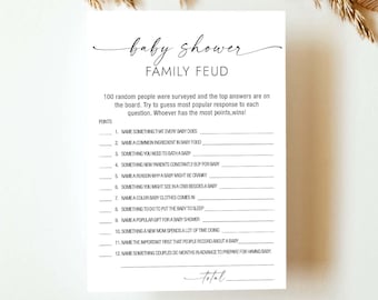 Baby Shower Family Feud  Game Baby Feud Game Fun Baby Shower Game Minimalist Baby Shower Game Printable Instant Download Gender Neutral MD4