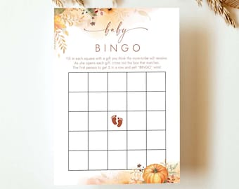 Baby Shower Bingo Game Pumpkin Baby Shower Game Fall Baby Shower Game Funny Baby Shower Games Baby Bingo Game Cards Instant Download MD5