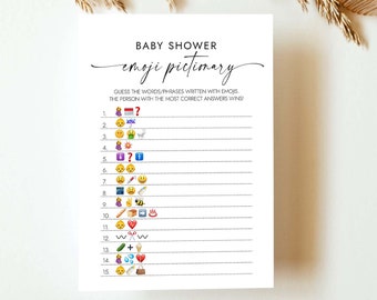 Baby Emoji Game Baby Shower Emoji Picture Game Baby Shower Emoji Game Baby Shower Game Minimalist Baby Shower Game Instant Download MD4
