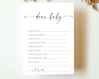 Minimalist Baby Shower Spiel Wünsche für Baby Karten Baby Wünsche Karten Baby Shower Spiele Liebes Baby Karte Geschlecht Neutral Sofort Download MD4