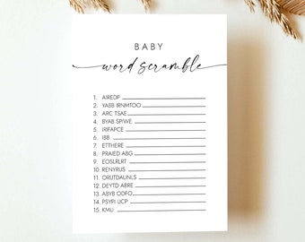 Baby Shower Word Scramble Juego Baby Word Puzzle Juego Divertido Baby Shower Juegos Género Neutral Baby Shower Imprimible Descarga Instantánea MD4