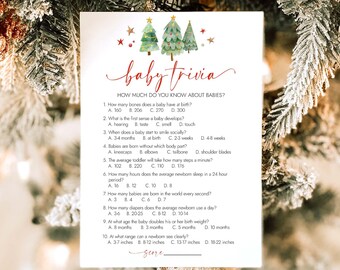 Baby Trivia Game Christmas Baby Shower Party Game Baby Shower Trivia Winter Baby Shower Games Printable Printable Instant Download CHR3