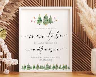 Christmas Baby Shower Addressee Sign Baby Shower Envelope Sign Please Help The Busy Mom to Be By Making Yourself The Addressee Sign CHR4