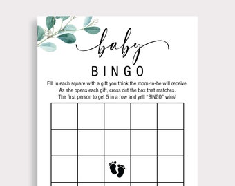 Tarjetas de juego de bingo para bebés Tarjetas de bingo para baby shower Juegos de fiesta para baby shower Imprimibles Juegos divertidos para baby shower Descarga instantánea Género Neutral EU16