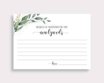 Words of Wisdom for Newlyweds, Printable Advice Cards, Wedding Advice for Bride Groom, Marriage Advice, Bridal Shower, Instant Download, C18
