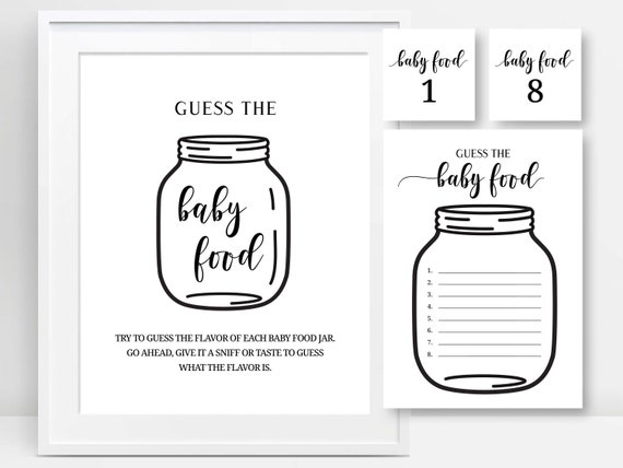 Guess the Baby Food Game Guess the Baby Jar Food Game Minimalist