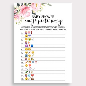 Baby Shower Emoji Game, Baby Shower Game Printable, Baby Emoji ...