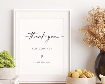 Thank You for Coming Sign Please Take One Sign Minimalist Wedding Thank You Sign Wedding Favors Sign Party Favors Sign W4 S1