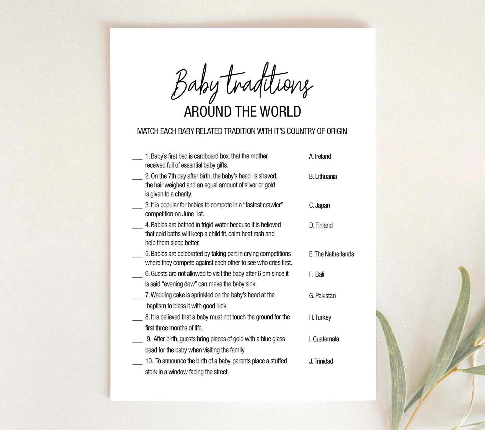 Baby Traditions Around the World Baby Birth Rituals - Etsy