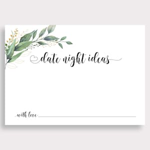 Date Night Ideas Card Imprimible, Tarjetas De Consejos Para Bodas, Despedida de Soltera, Plantilla De Consejos De Boda, Juego De Despedida De Soltera, DIY, Digital, C18