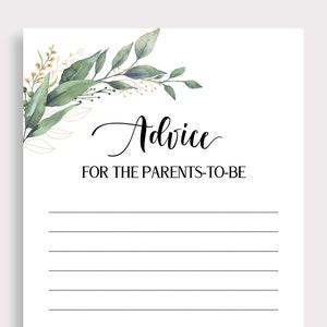 Baby Shower Karte Für die Eltern Papa zu sein Mama zu sein Mama Papa Wünsche Baby Sprinkle Greenery Party Printable C16