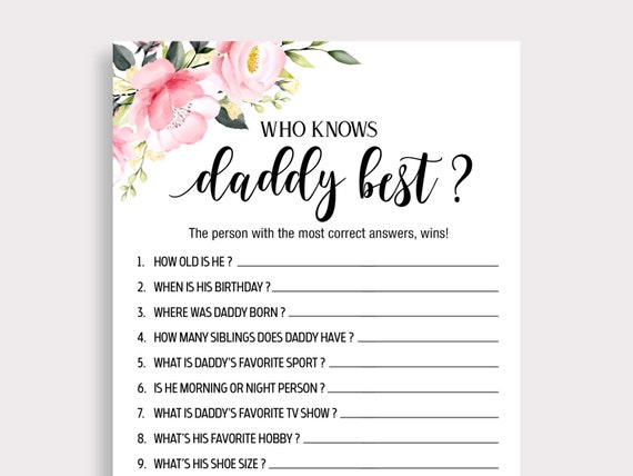 Who Knows Daddy Best Game How Well You Know Daddy Quiz Would 