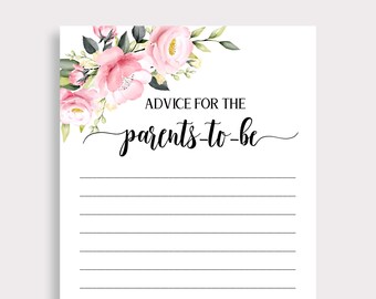 Baby Shower Advice Card Advice for the Parents to be Dad to be Mom to be Mum Mommy Daddy Wishes Baby Sprinkle Greenery Party Printable P16