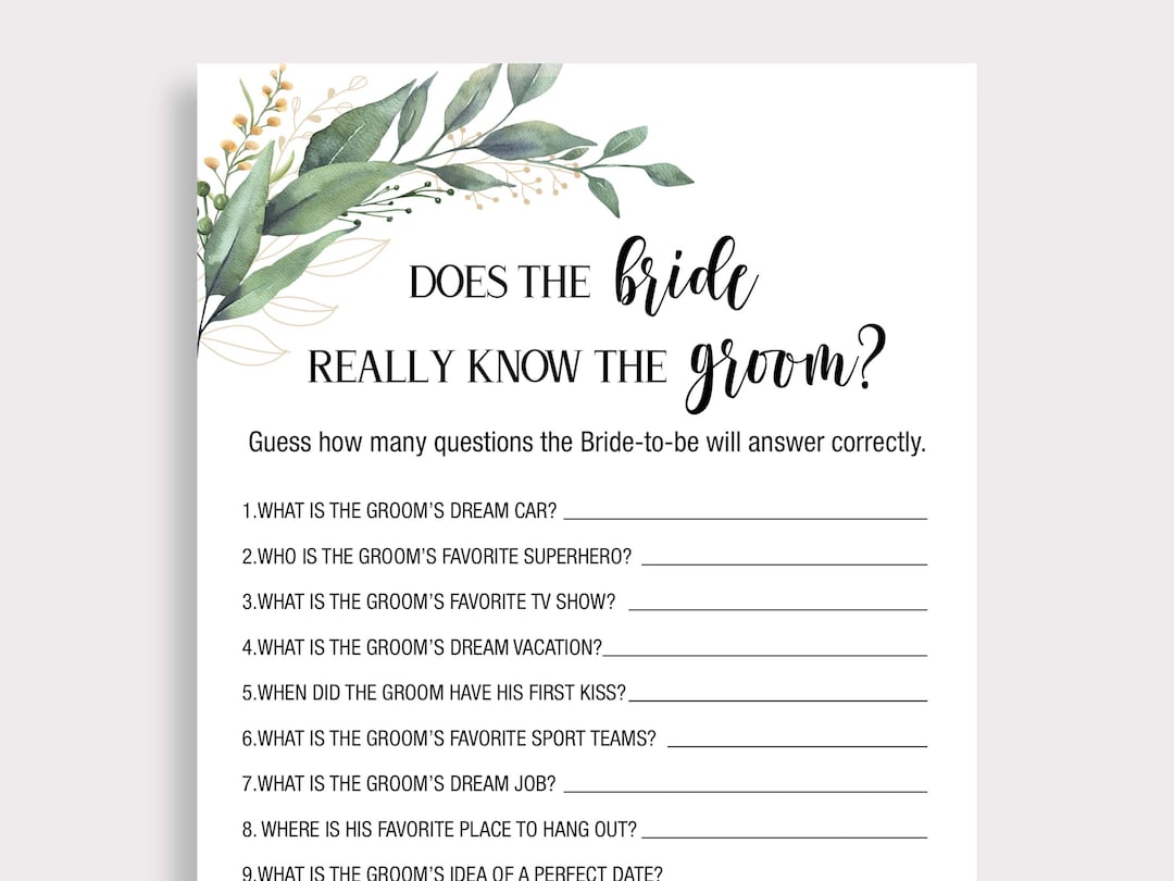 How Well Does the Bride Know the Groom, Does the Bride Really Know the