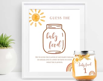Baby Shower Food Game Rainbow Baby Shower Game sun Baby Shower Game Fun Baby Shower Game Summer Baby Shower Printable  Instant Download SN6