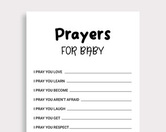 Prayers for Baby Card Well Wishes for Baby Printable Baby Prayer Wish Cards Baby Advice Cards Baby Shower Prayer Cards  Baby Keepsake J16