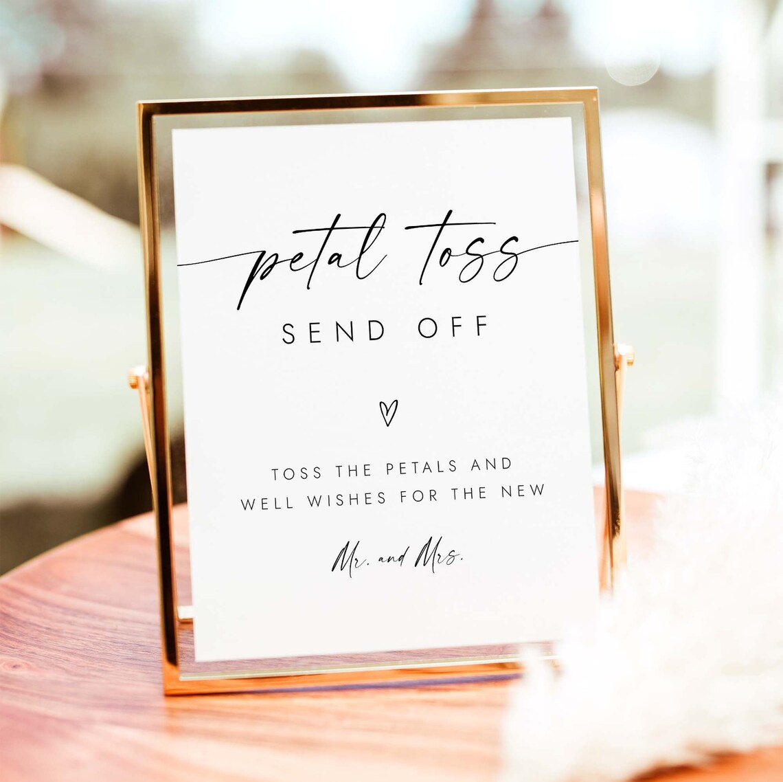 Petal Send Off Petal Toss Send off Sign Minimalist Wedding Send off Sign Newlywed ...