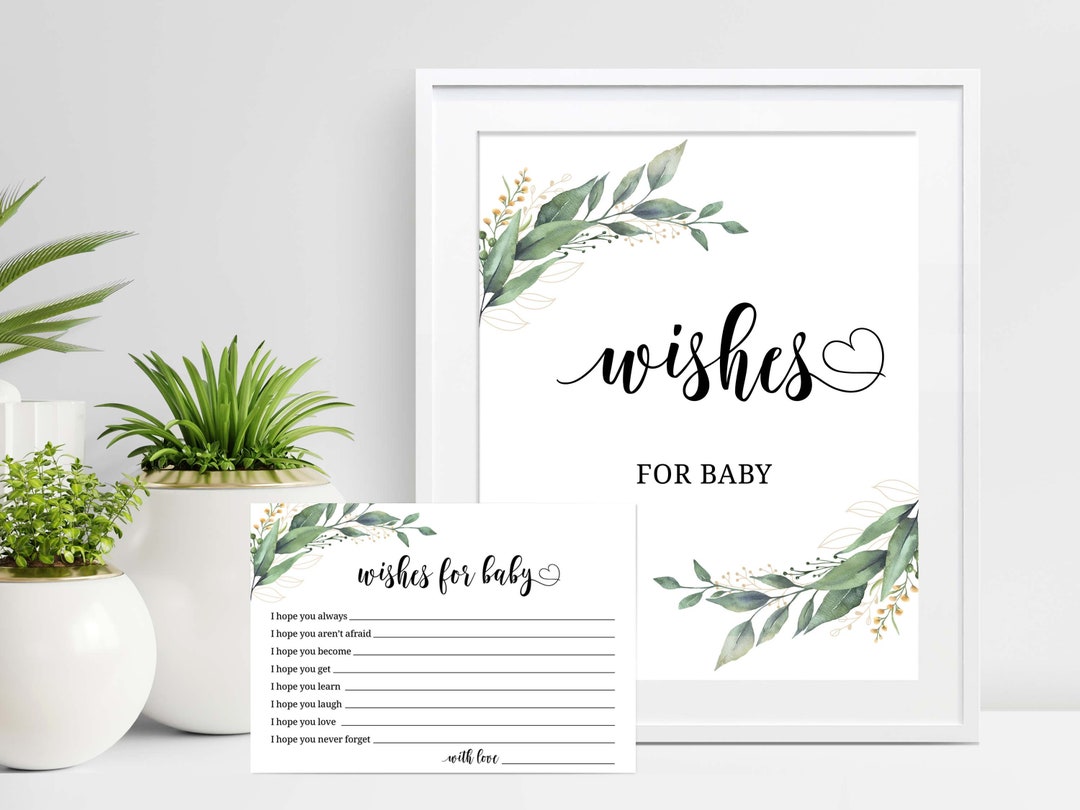 Wishes for Baby Printable Baby Shower Sign and Wıshes Card Baby Wishing ...