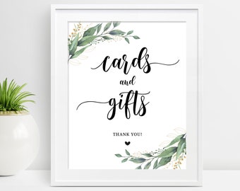 Cards and Gift Sign Printable, Gifts Table Sign, Baby Shower, Bridal Shower, Wedding, Bachelorette, Hens Party, Retirement Party, D28, D32