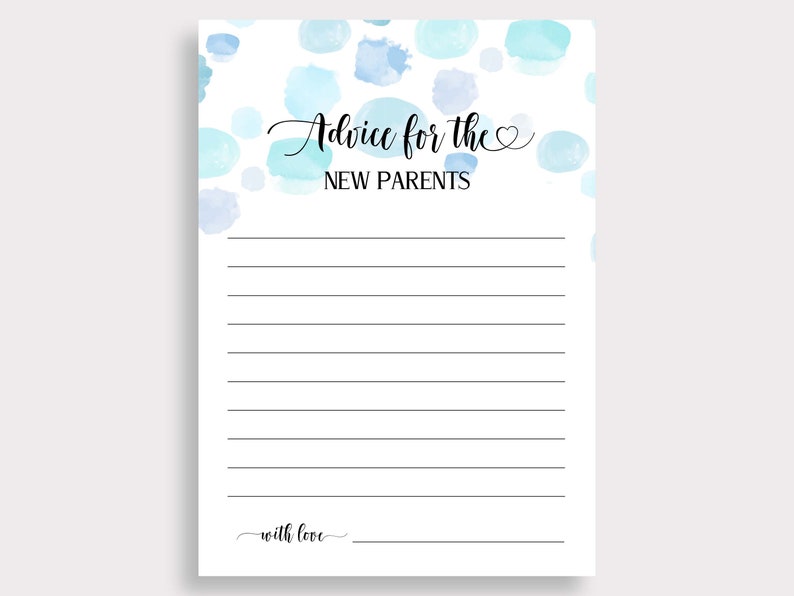 Advice for the New Parents Cards Words of Wisdom Advice for Etsy
