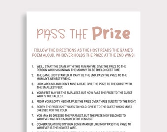 Pass the Gift Game Baby Shower Activity Instant Download - Etsy
