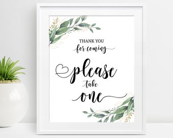 Take One Printable, Favors Table Sign, Take 1, Thank You for Coming Please Take One Sign, Gift Table Decor, Baby Shower Sign, D28, D32