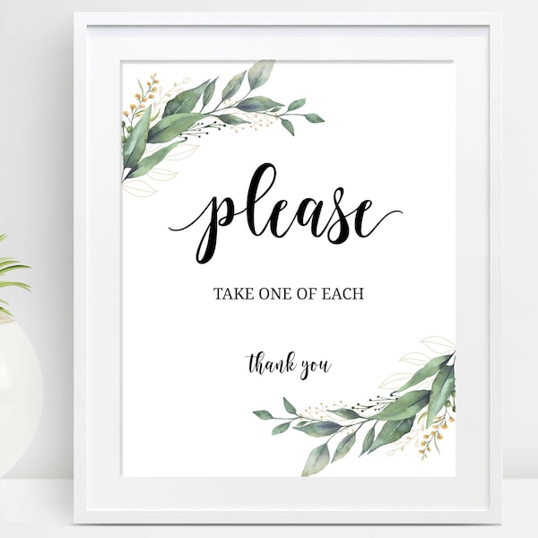 Please Take One of Each Sign, Favor Sign, Wedding Saying, Wedding Favor Sign, Favor Sign, Baby Shower, Please Take One ,Printable, D28, D32