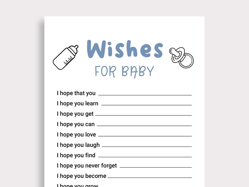 Baby Shower Wishes Wishes for Baby Printable Baby Wish Cards - Etsy