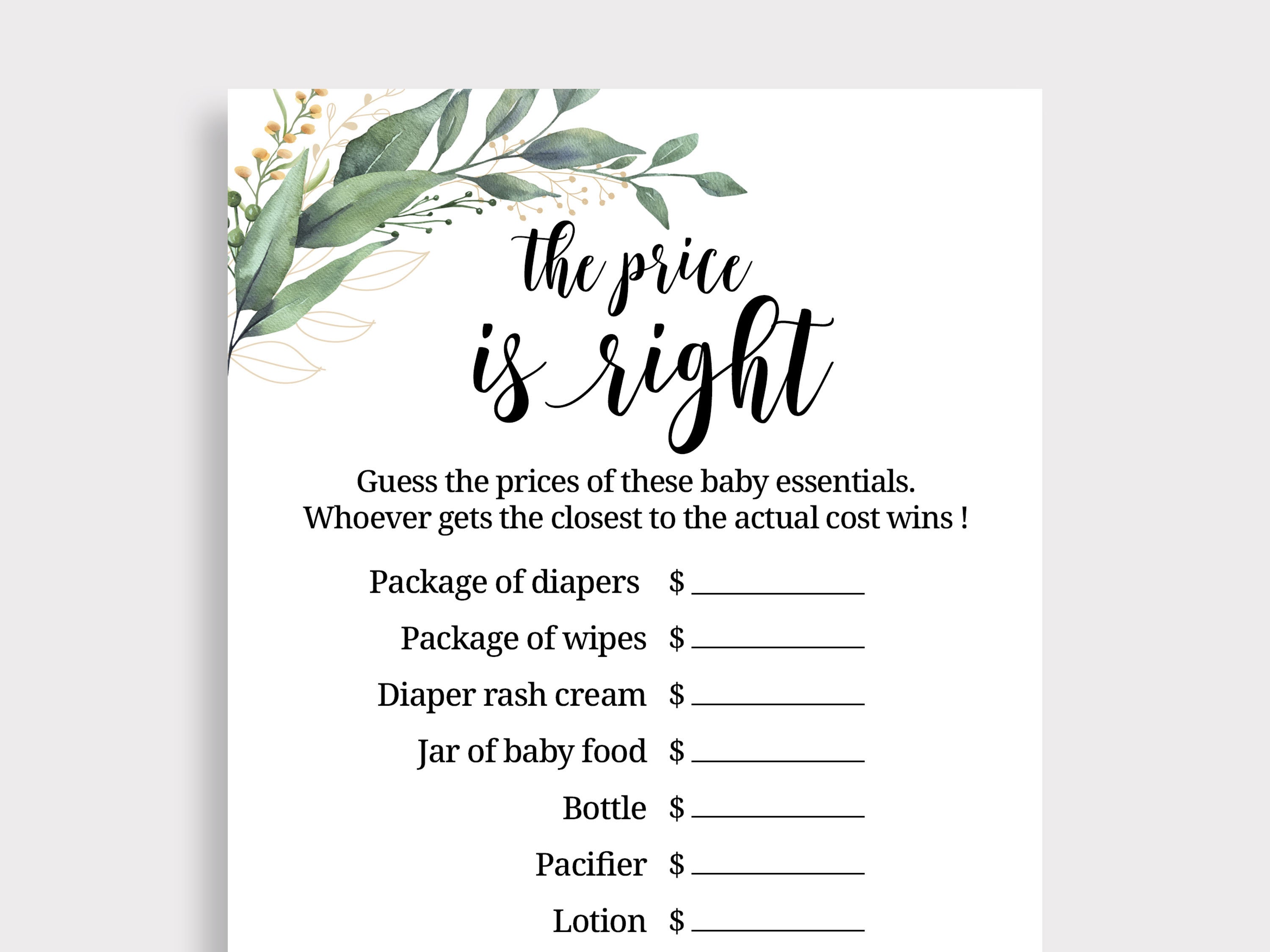 Guess the Price Etsy Canada