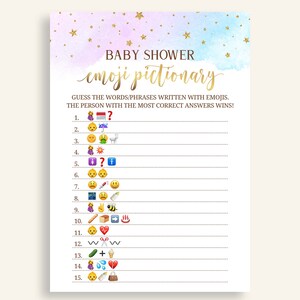 Baby Emoji Game Baby Shower Emoji Picture Game Gender Reveal Emoji
