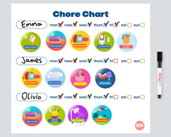 Chore Chart For 3 Kids