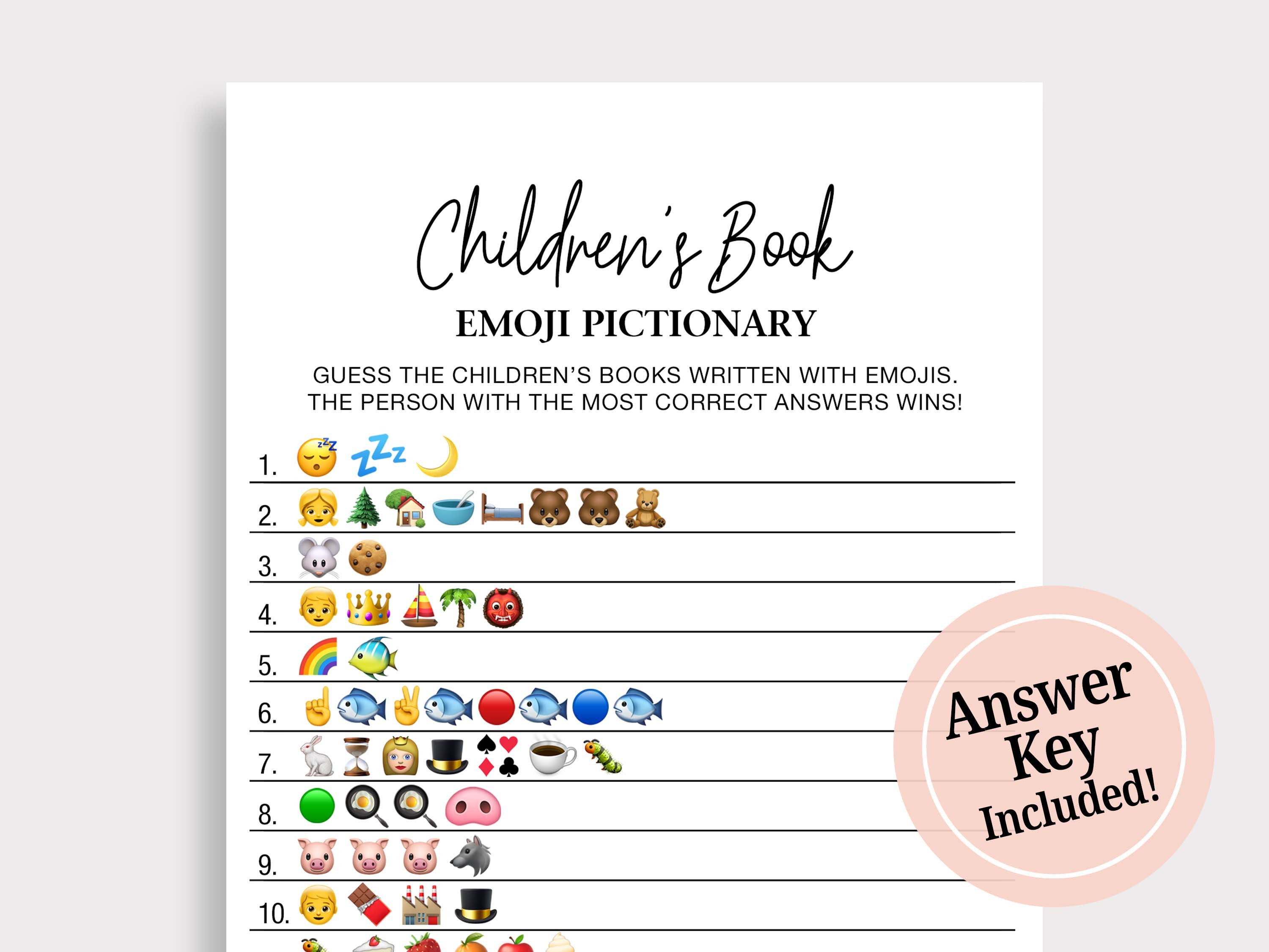 Children's book top emoji pictionary