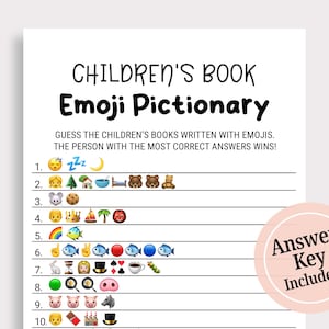 Livre pour enfants Emoji Pictionary Imprimable Emoji Jeu Simple Livre pour enfants Cartes Emoji Jeux de douche de bébé Jeu de douche de bébé amusant Digital J16
