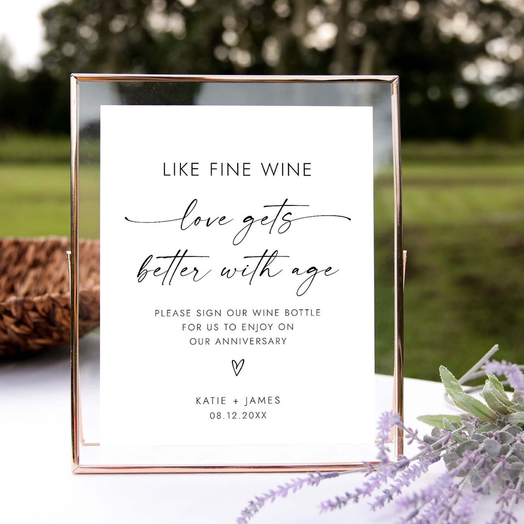 Wedding Wine Guestbook Sign Minimalist Wine Guest Book Sign Love Gets ...