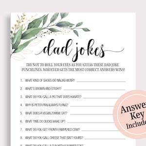 Papa grappen baby shower papa spel grap trivia spel groen baby shower spellen downloaden baby shower partij spelkaarten leuk Instant Download C16