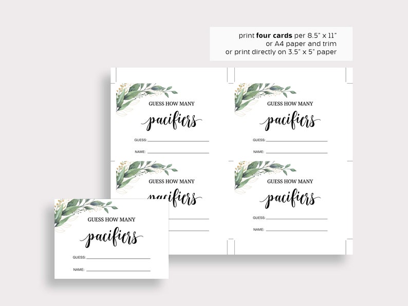 Guess How Many Pacifiers Are in the Jar Game Sign Baby Shower Etsy