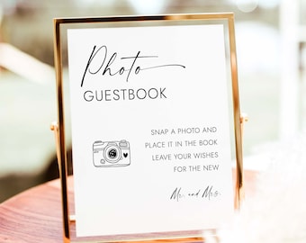 Photo Guestbook Sign Minimalist Photo Guest book Sign Printable Photo Guestbook Sign Polaroid Wedding Sign Leave A Photo Sign W4 S1
