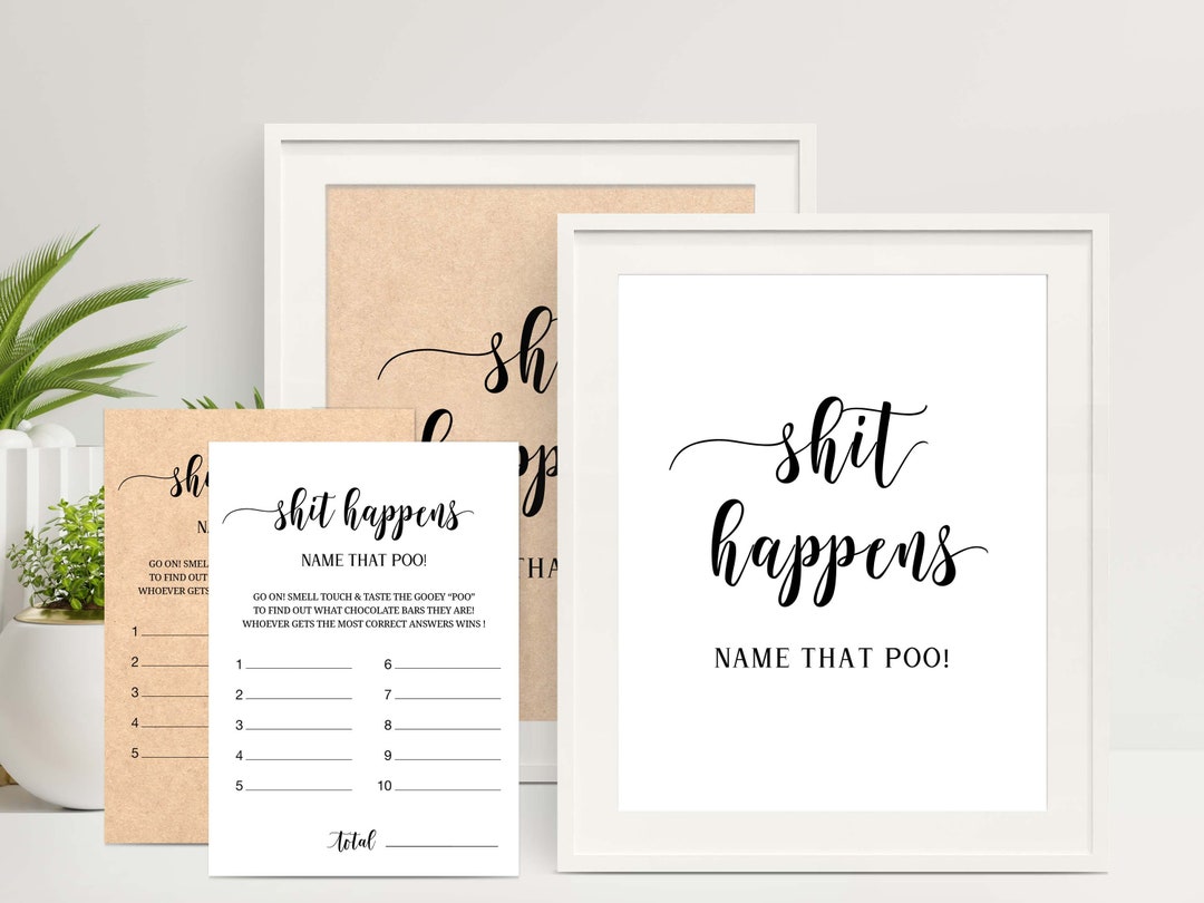 Shit Happens Baby Shower Games Printable Name That Poo Guess the Sweet ...