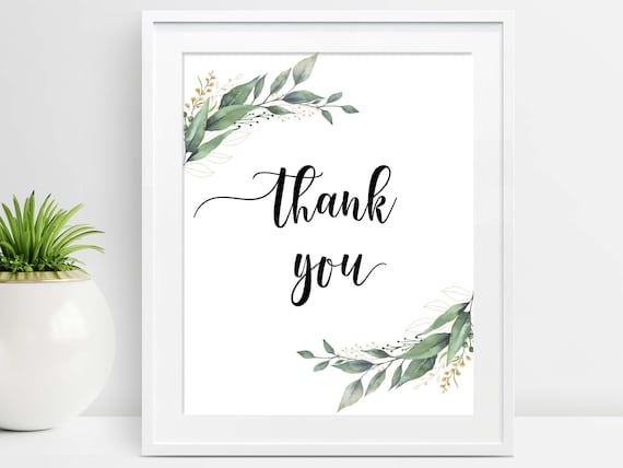 Thank You Sign Printable Thank You Bridal Shower Table Sign | Etsy