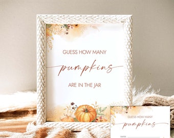 Guess How Many Pumpkins Are In The Jar Game Pumpkins Game Baby Shower Pumpkin Game Fall Baby Shower Game Instant Download Printable MD5
