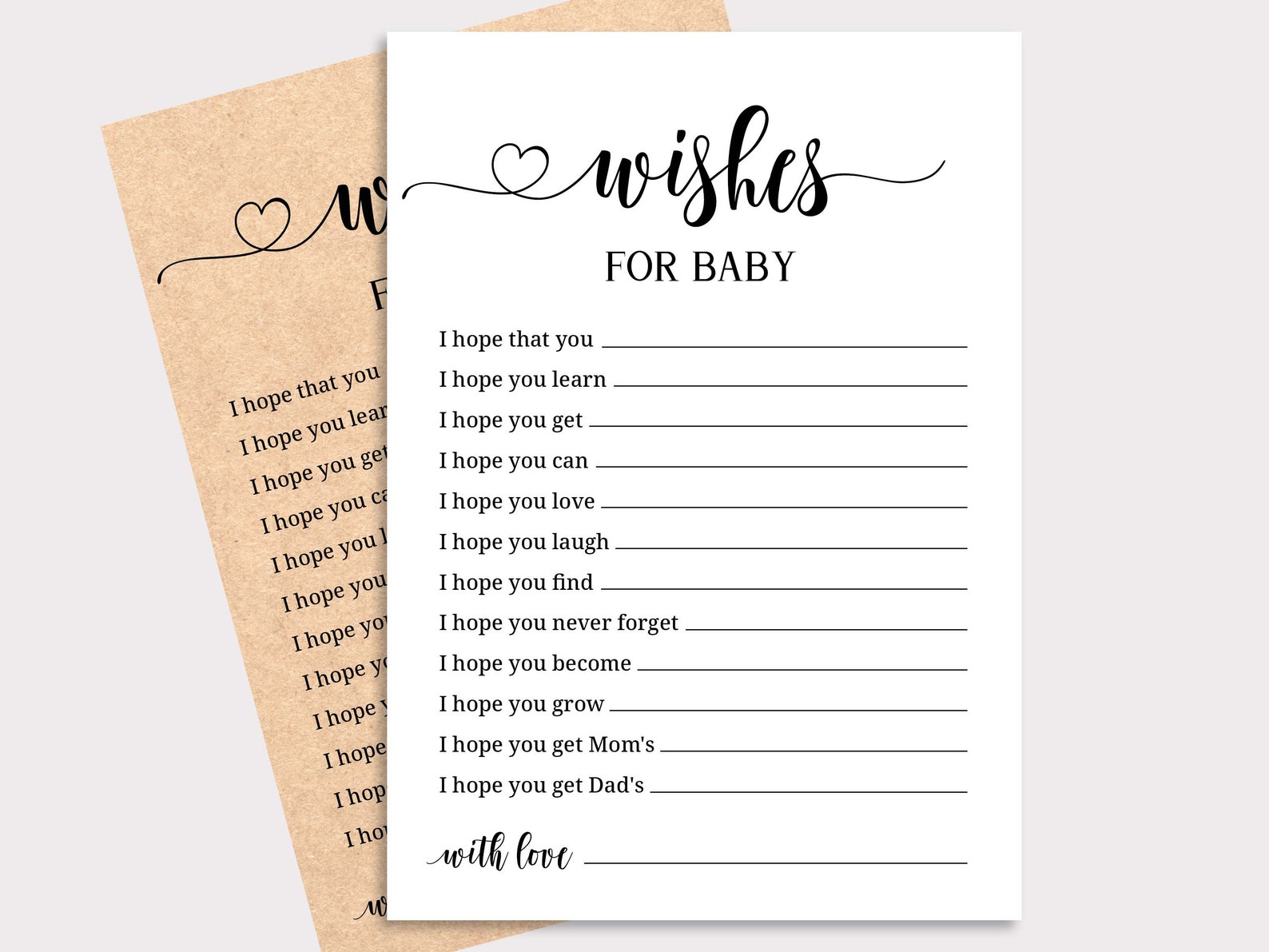 Wishes for Baby Cards Baby Shower Wish Cards Baby Wishes Etsy