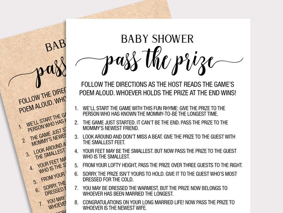 Pass the present baby shower best sale game