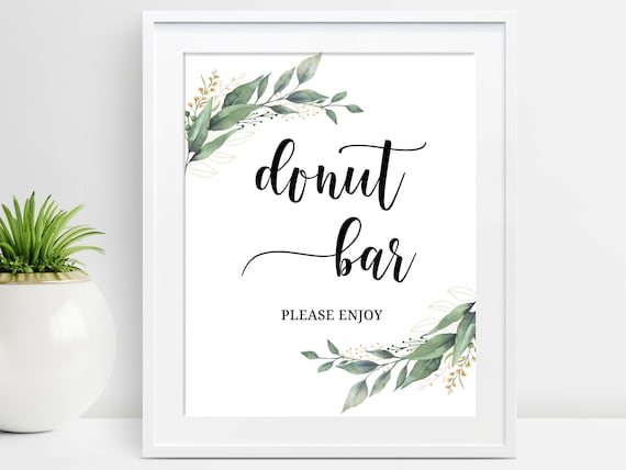 Donut Bar Sign Printable Donut Sign Dessert Signage Sweets | Etsy