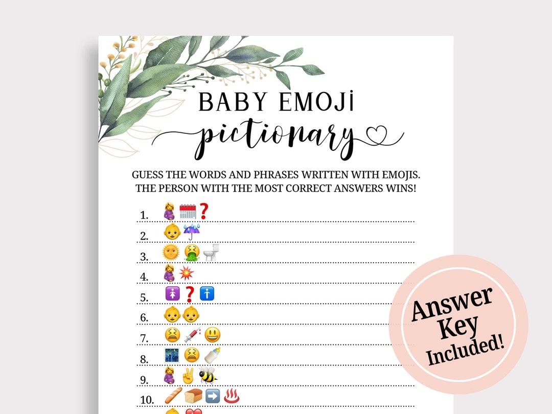 Fun Baby Shower Game Printable Baby Emoji Picture Game Emoji Pictionary