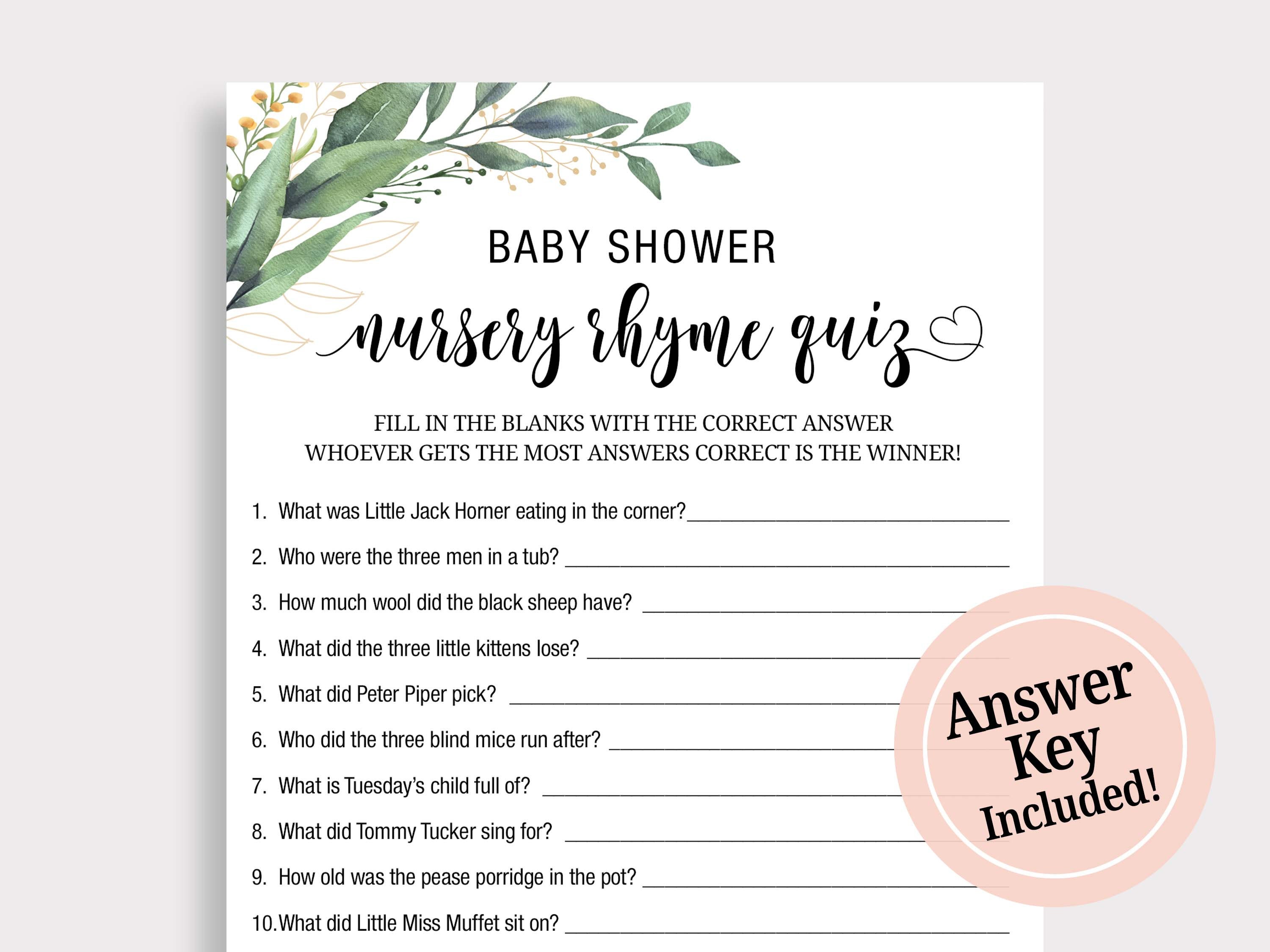 Quiz Nursery rhyme Game Baby shower, baby shower girl, game, text png